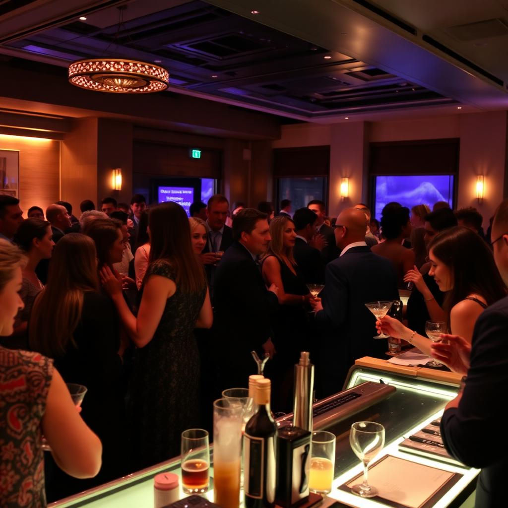 Upscale cocktail networking party